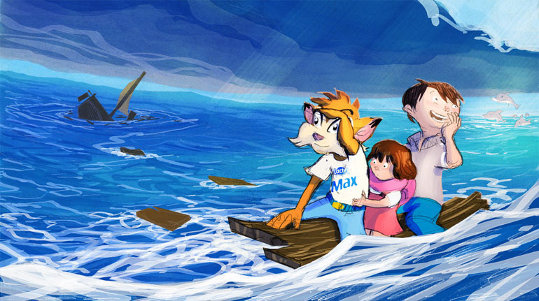 Rough pour dessin animé publicitaire